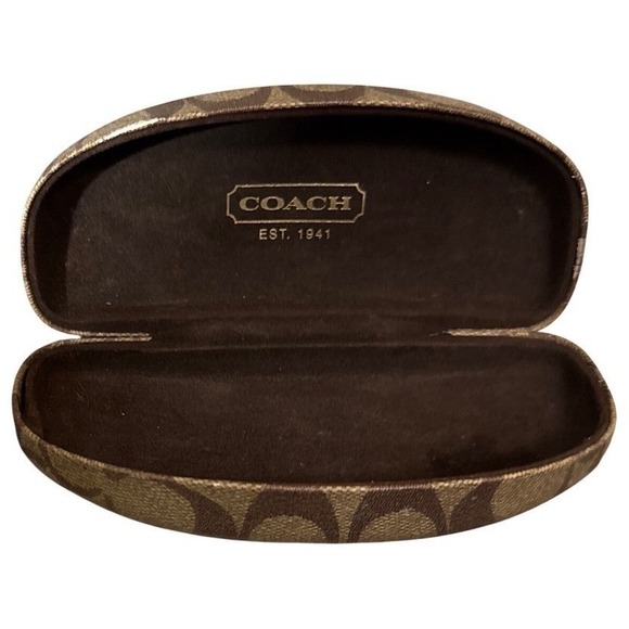 Coach Accessories - Coach Signature Monogram Brown Tan Hard Eyeglass Sunglasses Case & New Cloth